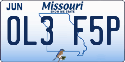 MO license plate OL3F5P