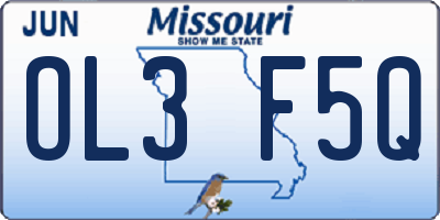 MO license plate OL3F5Q