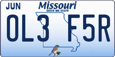 MO license plate OL3F5R