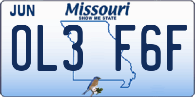 MO license plate OL3F6F