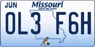 MO license plate OL3F6H