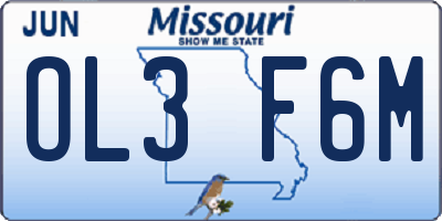 MO license plate OL3F6M