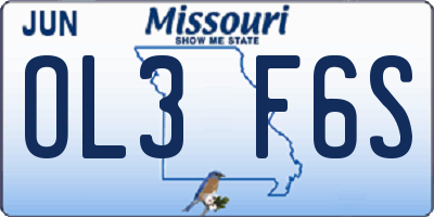 MO license plate OL3F6S