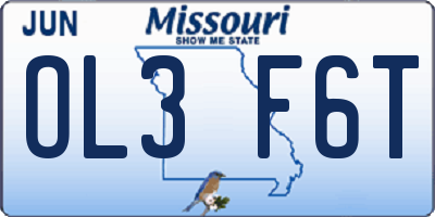 MO license plate OL3F6T