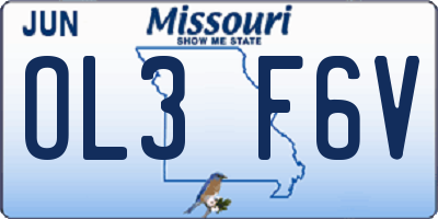 MO license plate OL3F6V