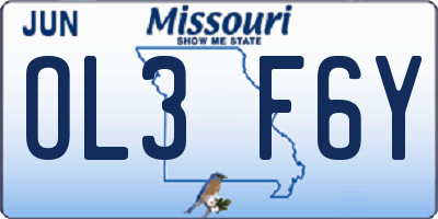 MO license plate OL3F6Y