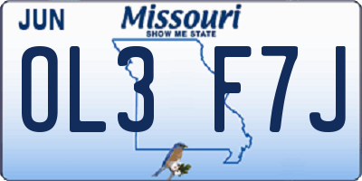 MO license plate OL3F7J