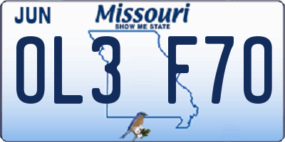 MO license plate OL3F7O