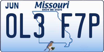 MO license plate OL3F7P