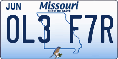 MO license plate OL3F7R