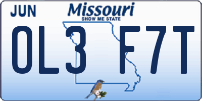 MO license plate OL3F7T