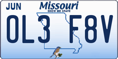 MO license plate OL3F8V