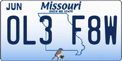 MO license plate OL3F8W