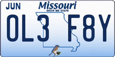MO license plate OL3F8Y