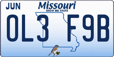 MO license plate OL3F9B