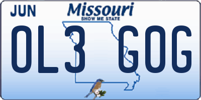 MO license plate OL3G0G
