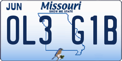 MO license plate OL3G1B