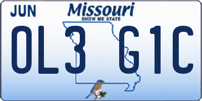 MO license plate OL3G1C