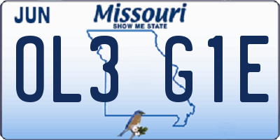 MO license plate OL3G1E