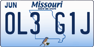 MO license plate OL3G1J