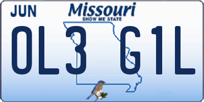 MO license plate OL3G1L