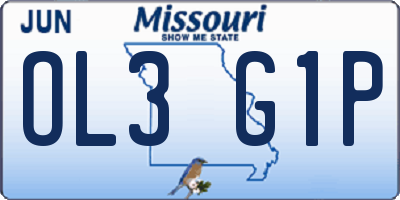 MO license plate OL3G1P
