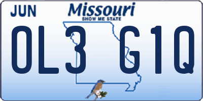 MO license plate OL3G1Q