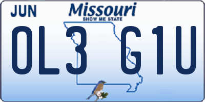 MO license plate OL3G1U