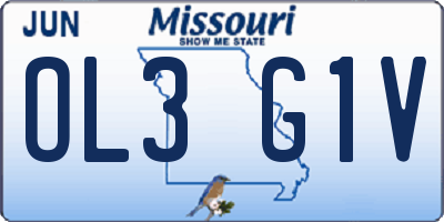 MO license plate OL3G1V
