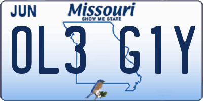 MO license plate OL3G1Y