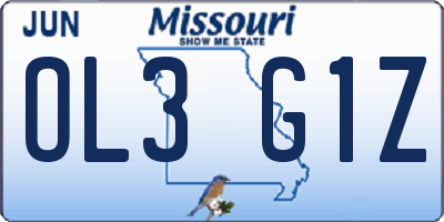 MO license plate OL3G1Z