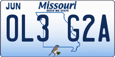 MO license plate OL3G2A
