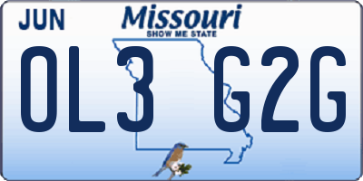 MO license plate OL3G2G