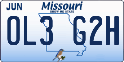 MO license plate OL3G2H