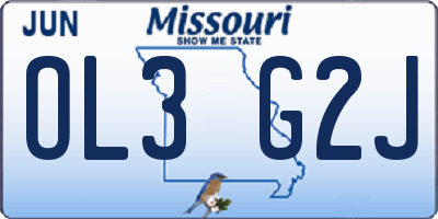 MO license plate OL3G2J