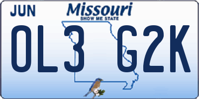 MO license plate OL3G2K