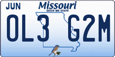 MO license plate OL3G2M