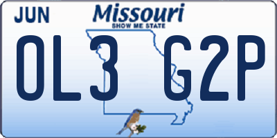 MO license plate OL3G2P