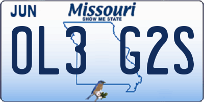 MO license plate OL3G2S