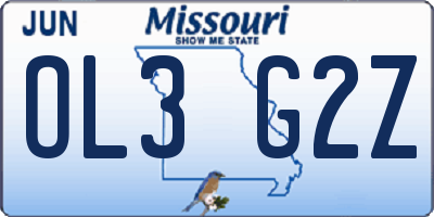 MO license plate OL3G2Z