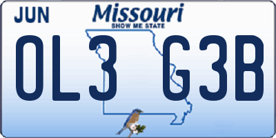 MO license plate OL3G3B