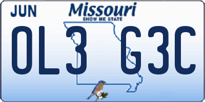 MO license plate OL3G3C