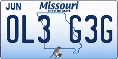 MO license plate OL3G3G