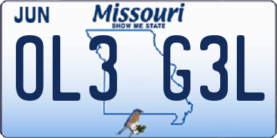 MO license plate OL3G3L
