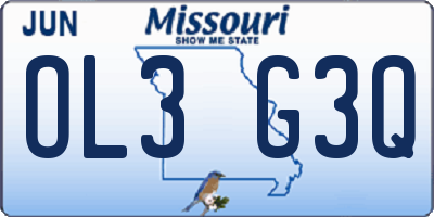 MO license plate OL3G3Q