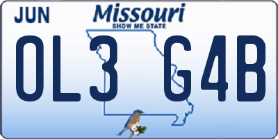MO license plate OL3G4B