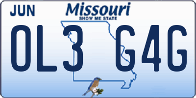 MO license plate OL3G4G