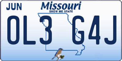 MO license plate OL3G4J
