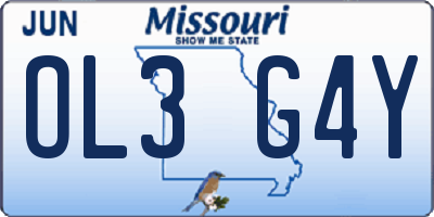 MO license plate OL3G4Y