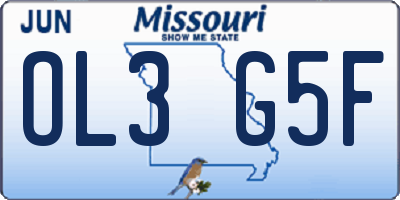 MO license plate OL3G5F